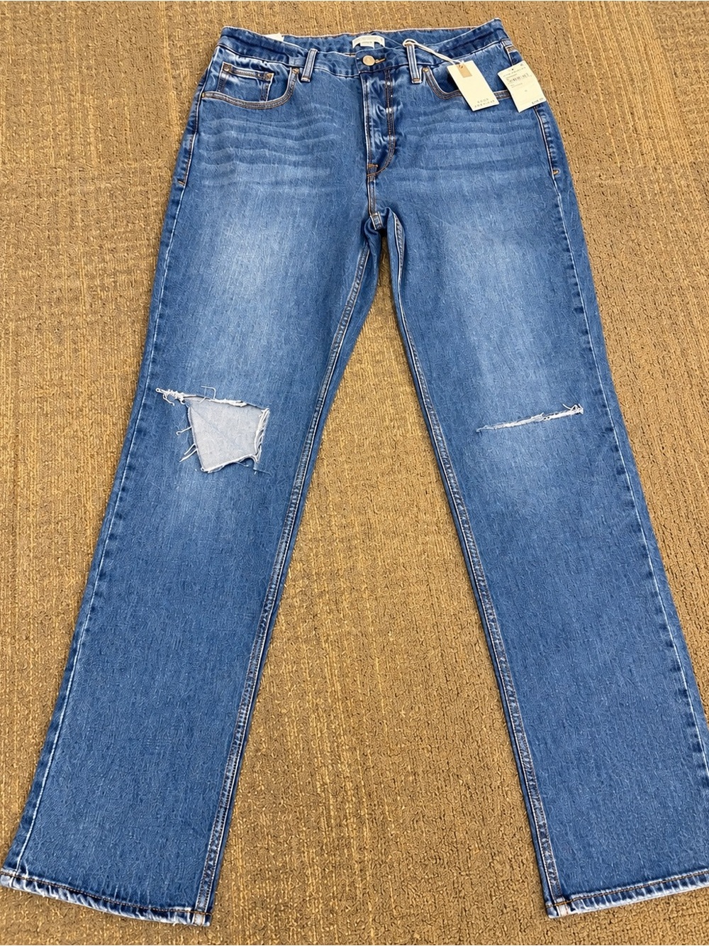 Good American Good ’90s Icon Distressed Straight Jeans NWT Size 12